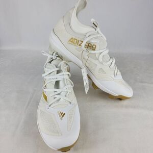 NEW ADIZERO AFTERBURNER NWV TP Baseball Cleats GZ6513 Size 14 White Gold Lace Up
